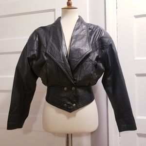 Vintage 8s Chia Leather Jacket Size S 
